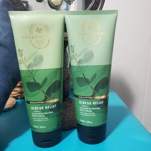 BATH & BODY WORKS BUNDLE AROMATHERAPY EUCALYPTUS & SPEARMINT 8OZ LOTION BOTTLES
